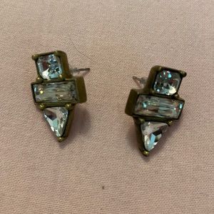 SILPADA KR brass & crystal post back earrings